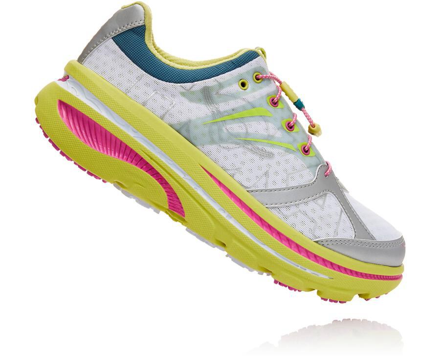 Hoka One One ランニングシューズ レディース 白 - Bondi OV XB - TI6129875